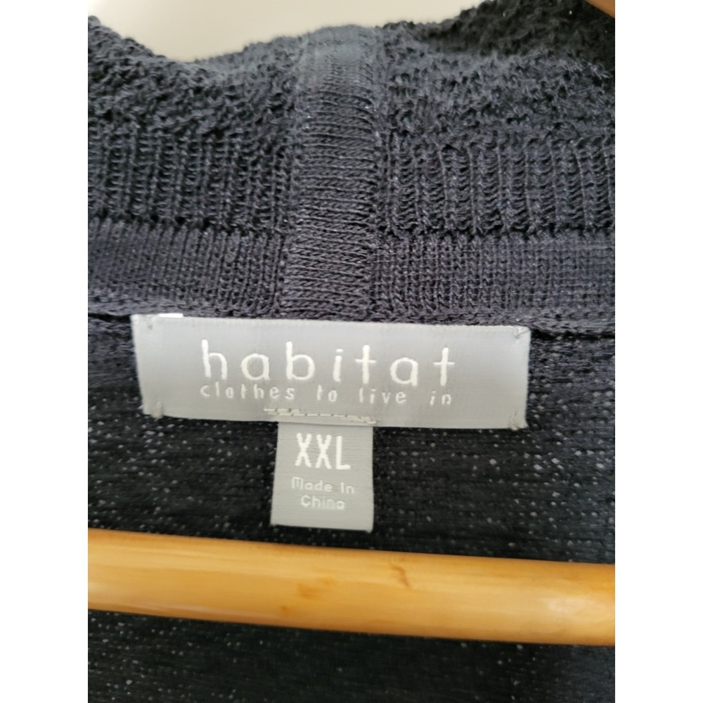 Habitat Black Lightweight Mid Length Open Cardigan Sweater 2X - Picture 7 of 9